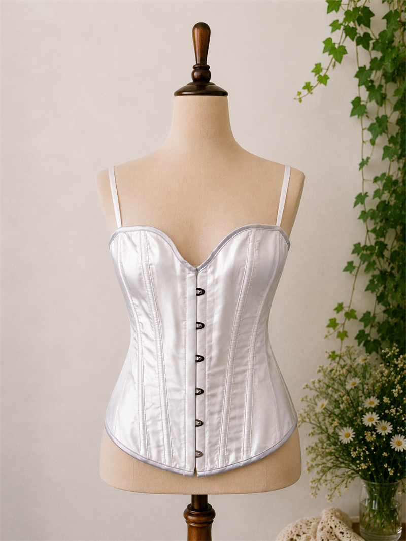 Y2K White Satin Korse