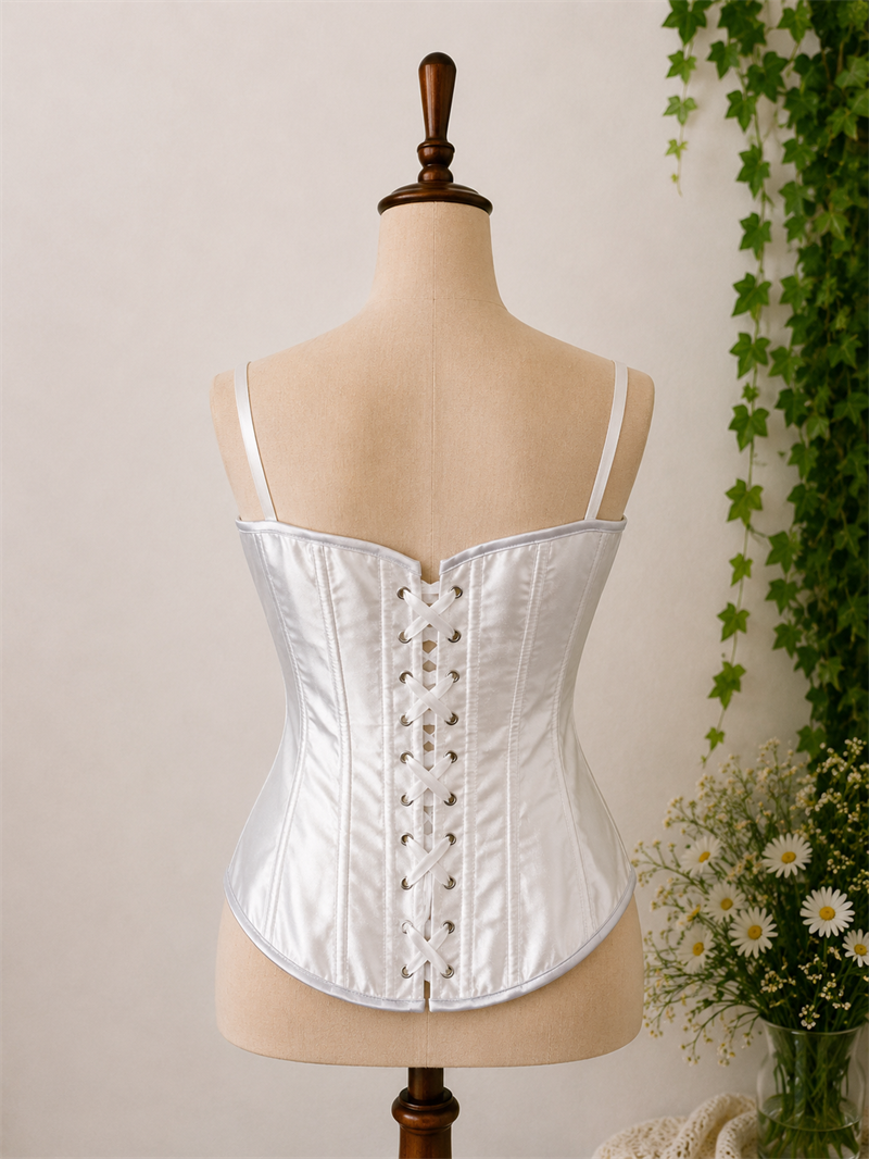 Y2K White Satin Korse