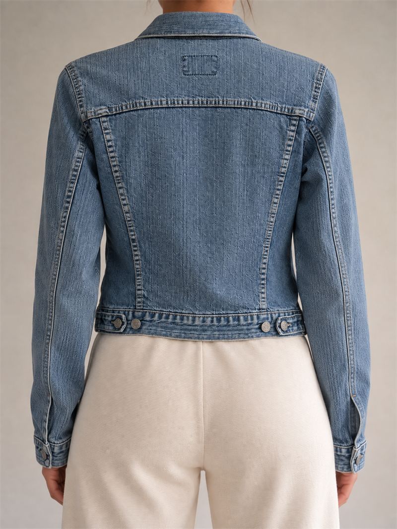 Y2K Yıkamalı Blue Denim Ceket