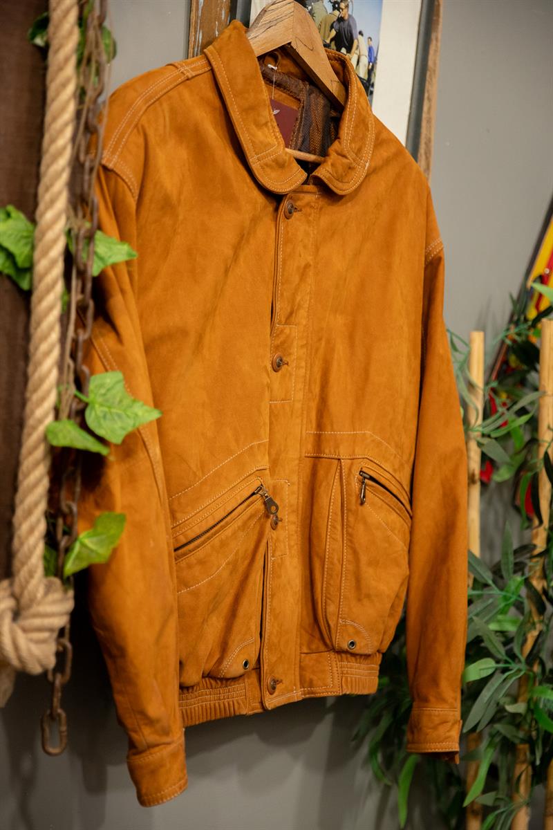 YORN&FURS Bomber Camel Deri Ceket
