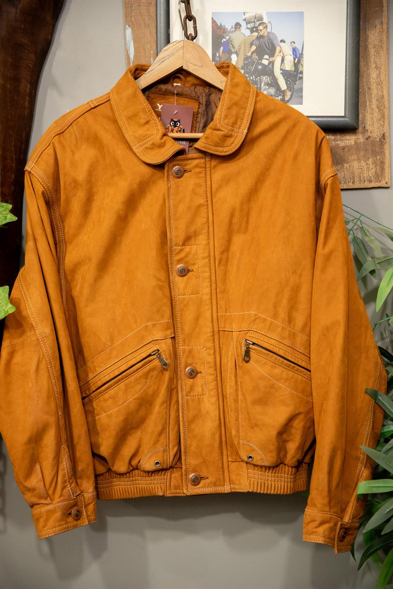 YORN&FURS Bomber Camel Deri Ceket