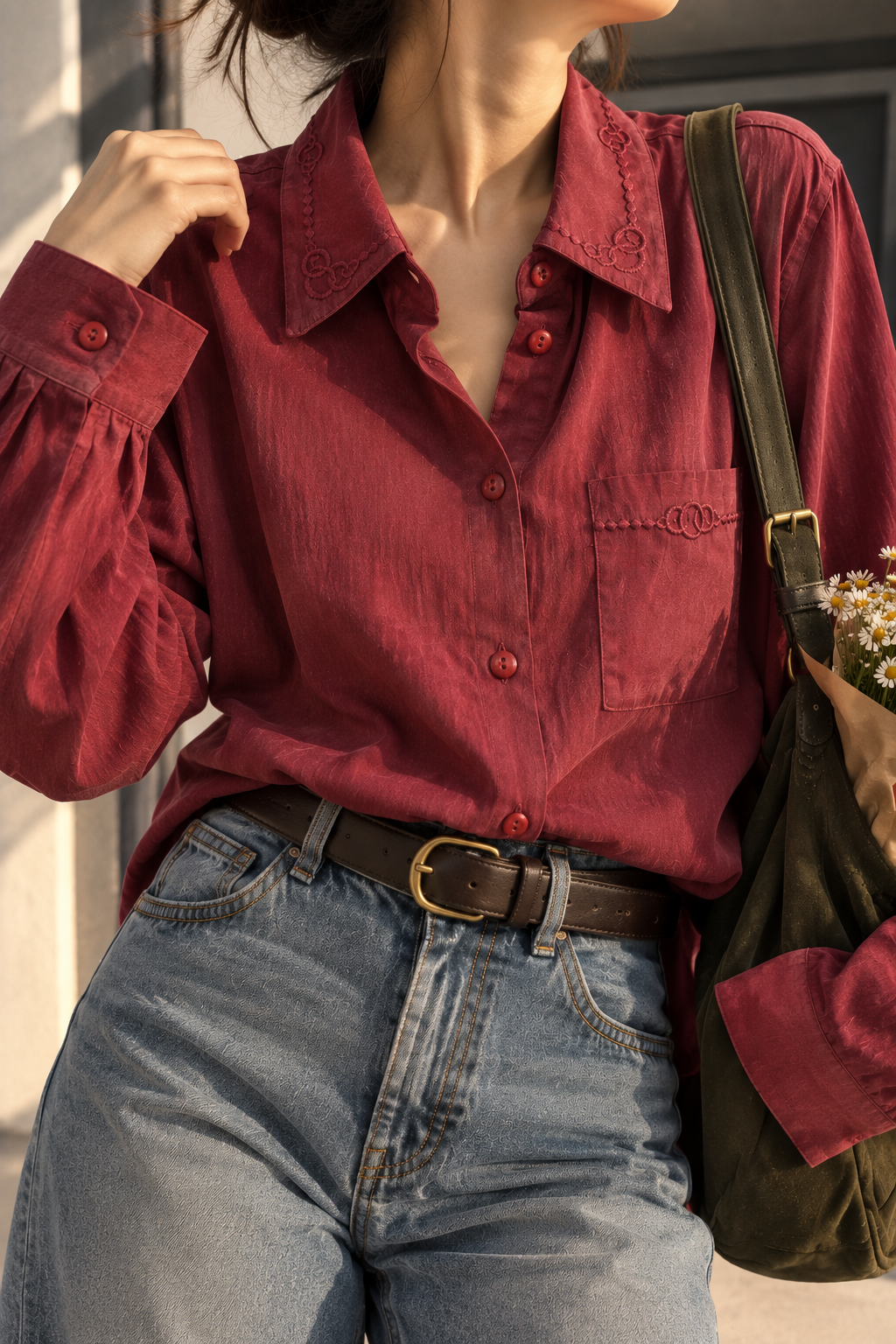 1970s Western Romance Gömlek