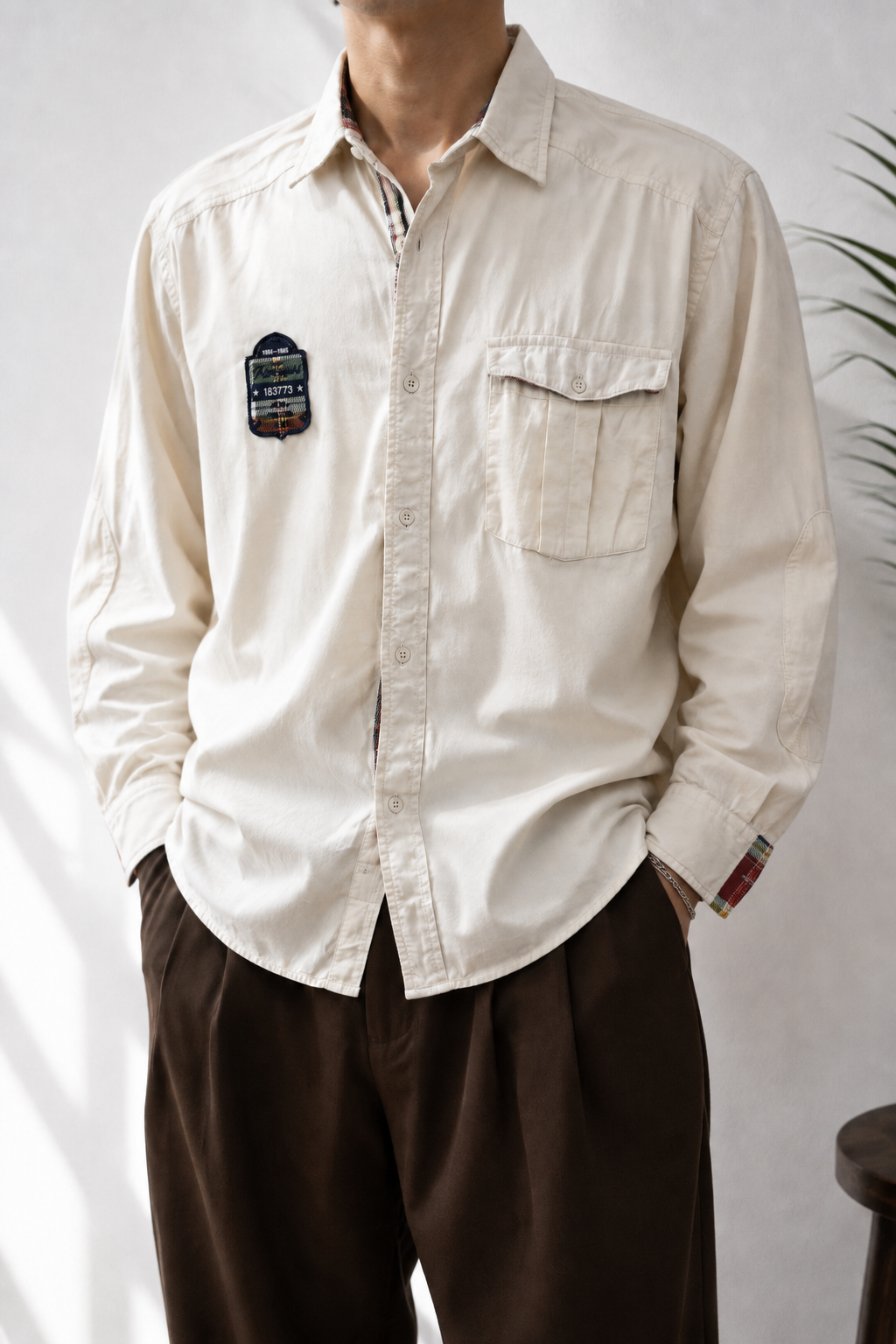 1990s Ekose Yaka Preppy Gömlek