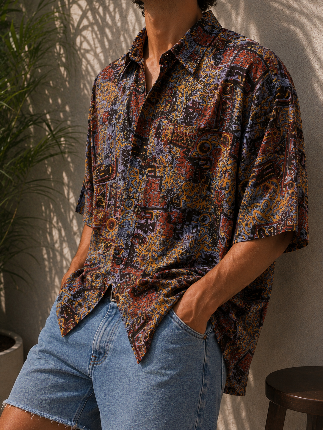 1990s Etnik Salaş Gömlek
