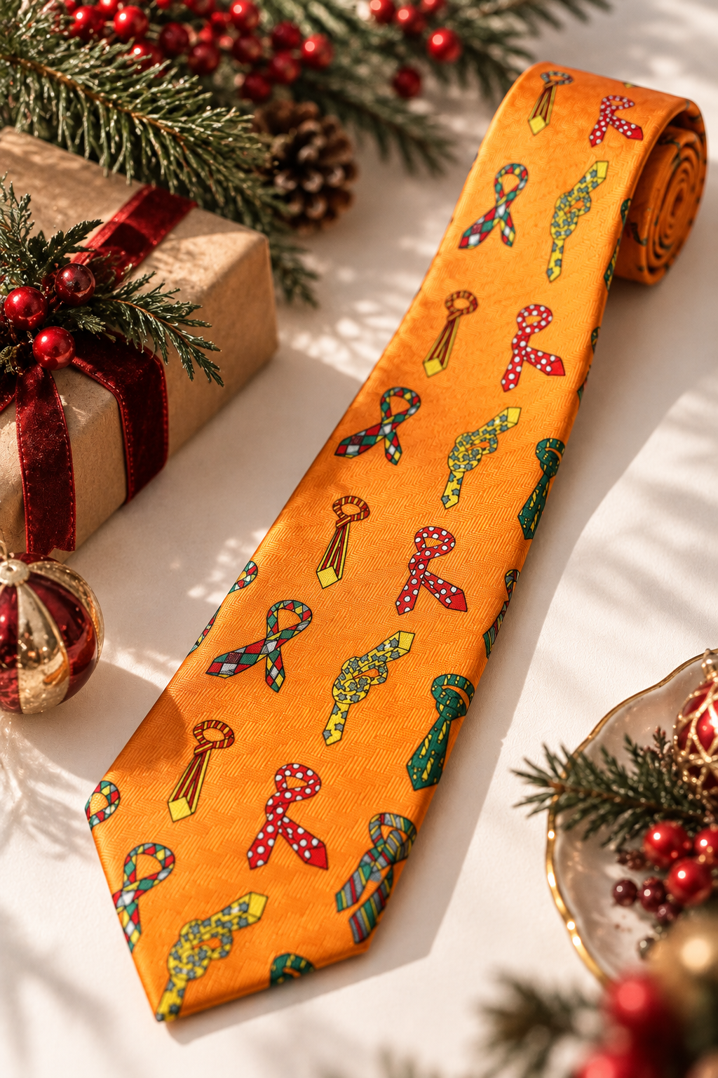 1990s Orange Tie Kravat
