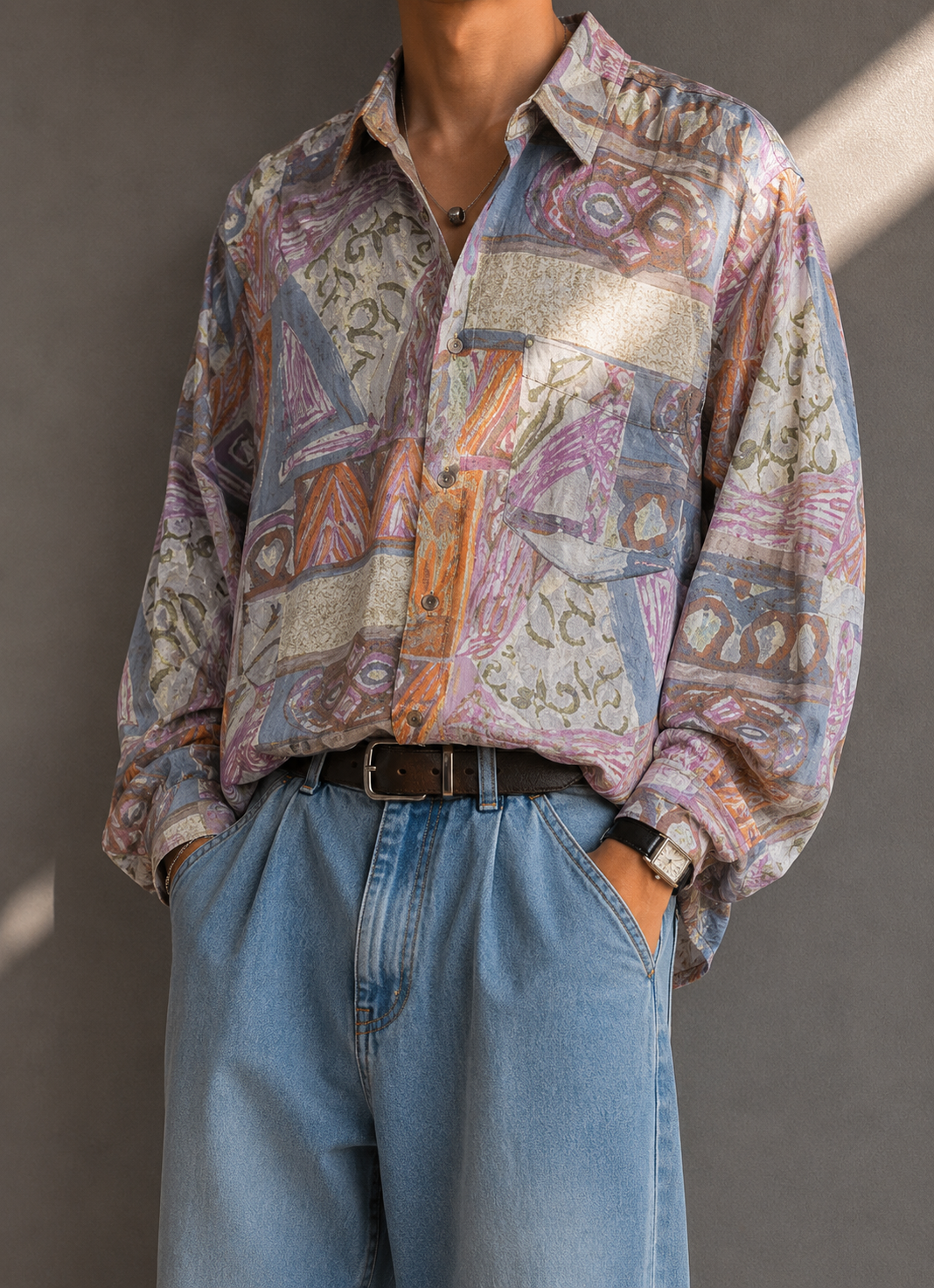 1990s Oversize Artistik Gömlek