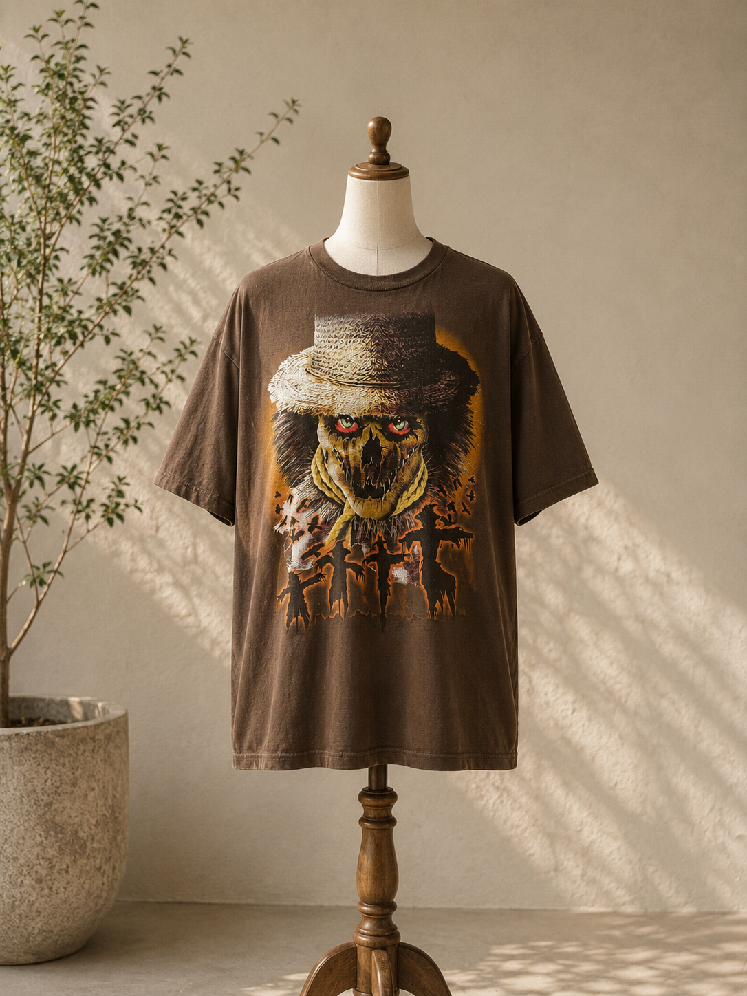 2000s Halloween Brown Cotton Tişört