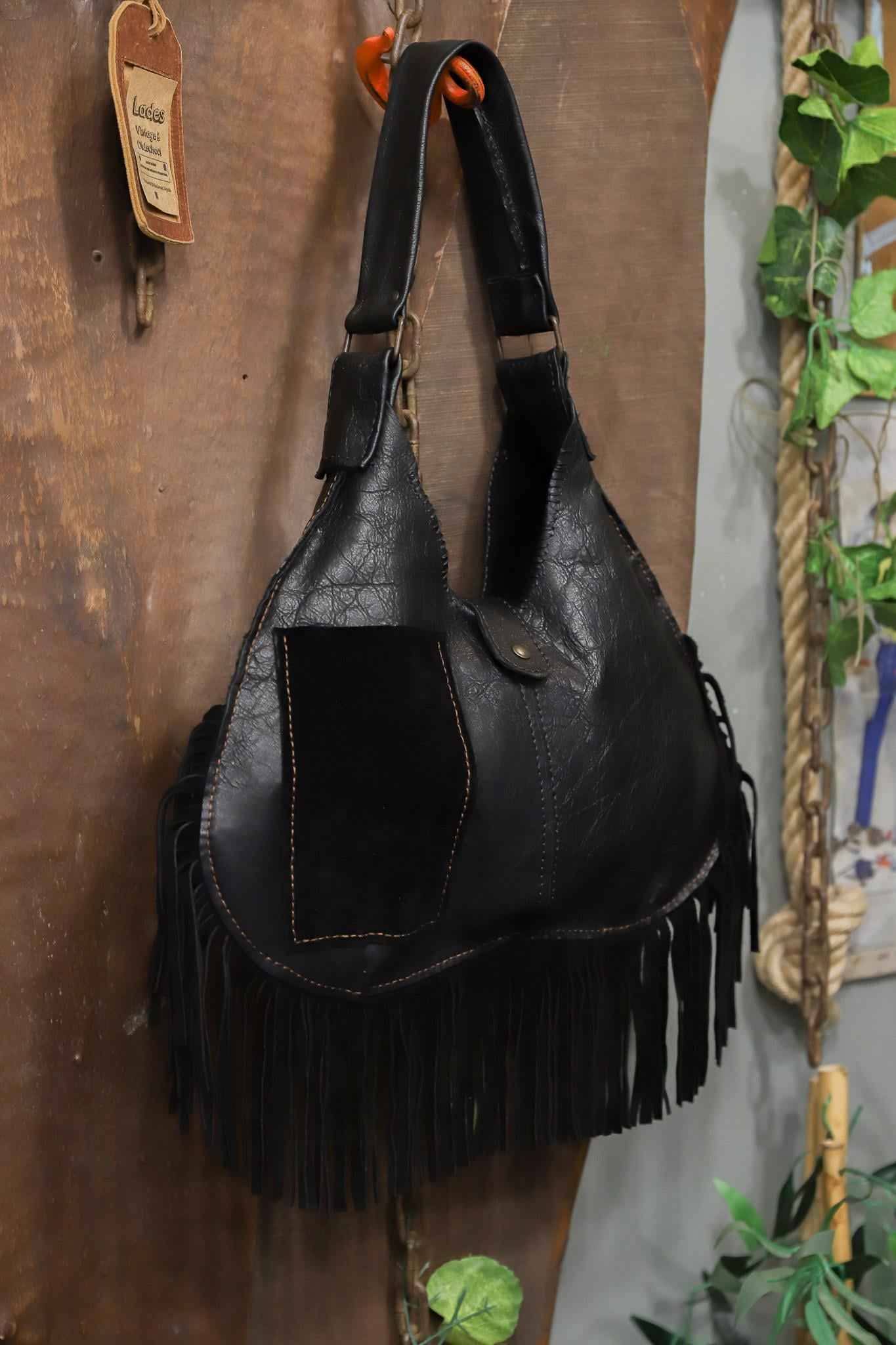 80's-90s Western Fringe Deri Çanta
