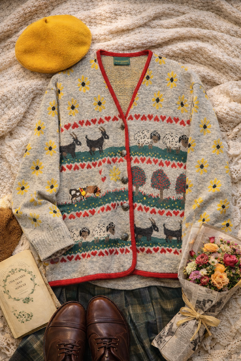 80's Animal Wool Ceket/Hırka