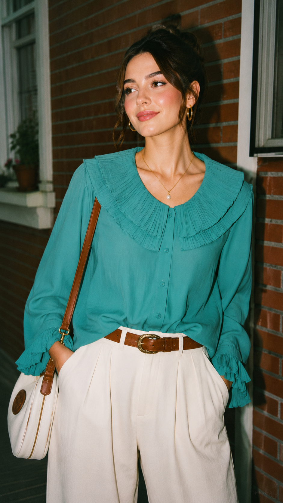 80s Fırfır Yaka Gömlek/Blouse