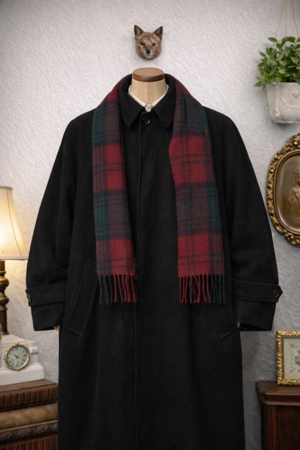 80's Siyah Cashmere Kaban