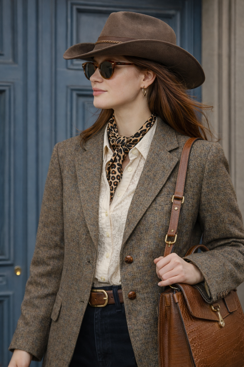 80's Tweed Oversize Classic Yün Ceket