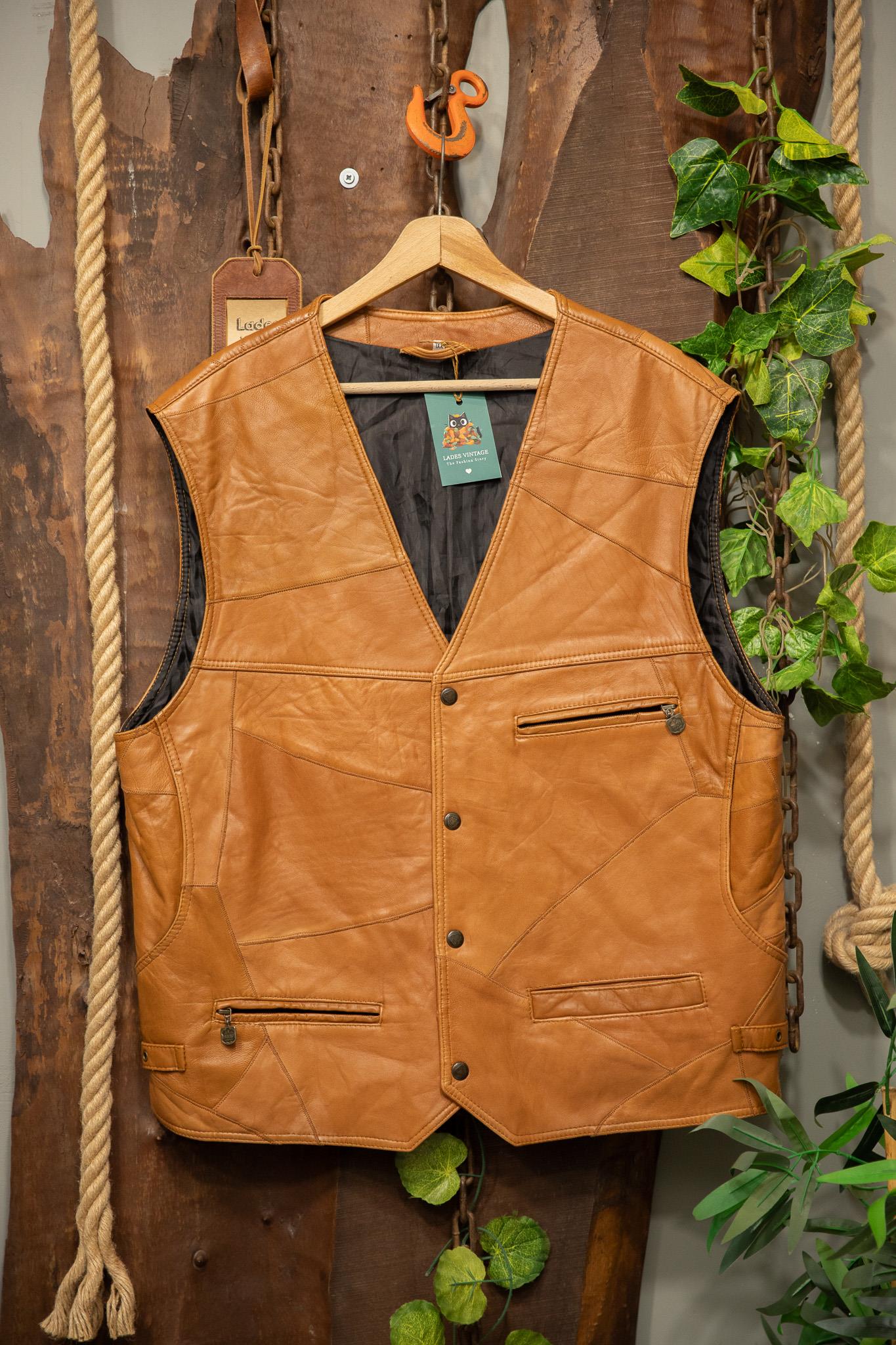80s Western Moto Classic Deri Yelek