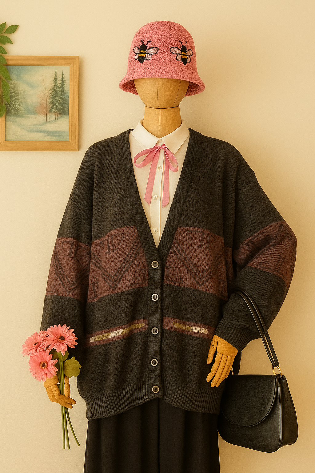 80s Wool Oversize Hırka