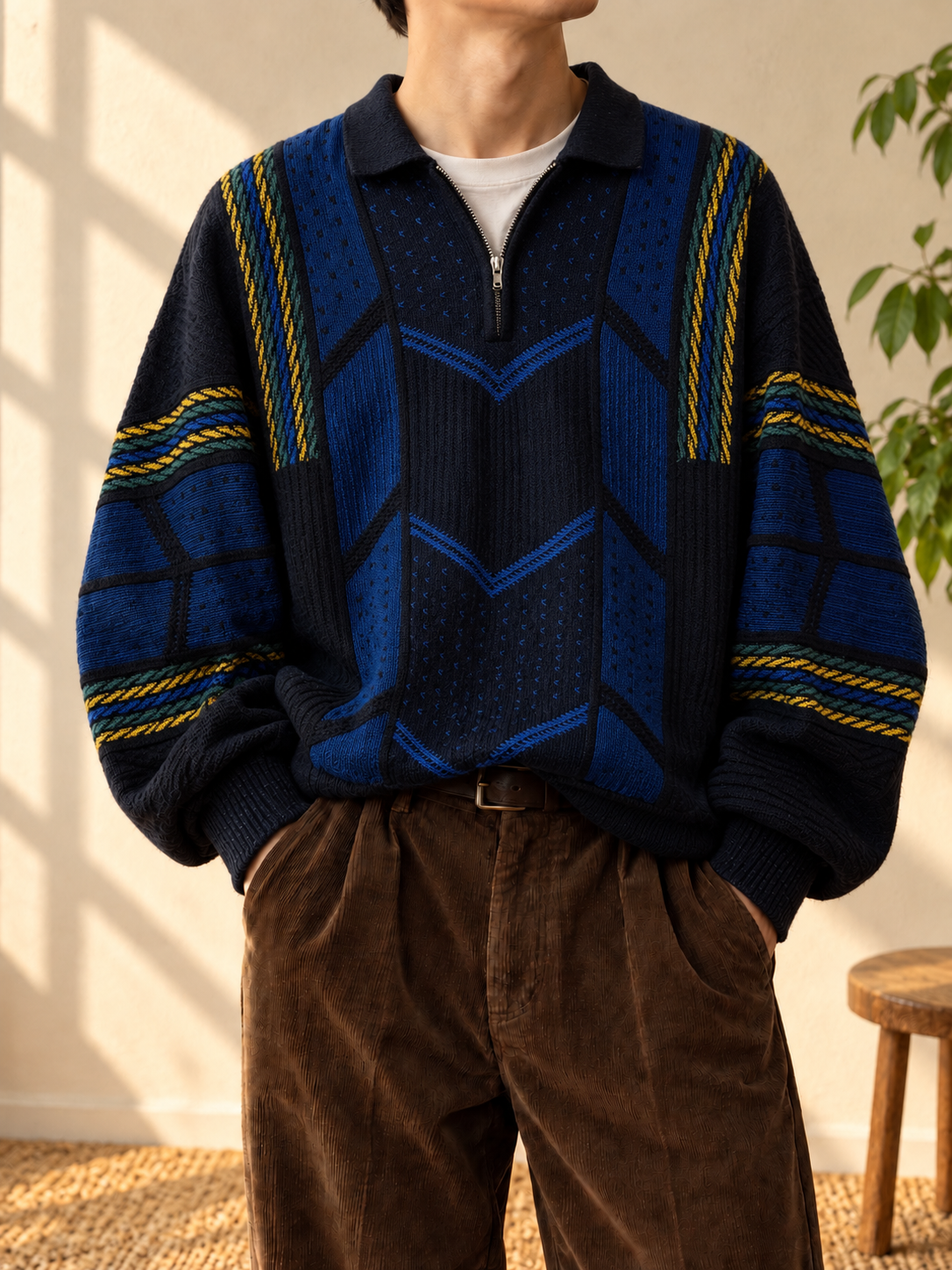 80s/90s Fermuarlı Casual Kazak