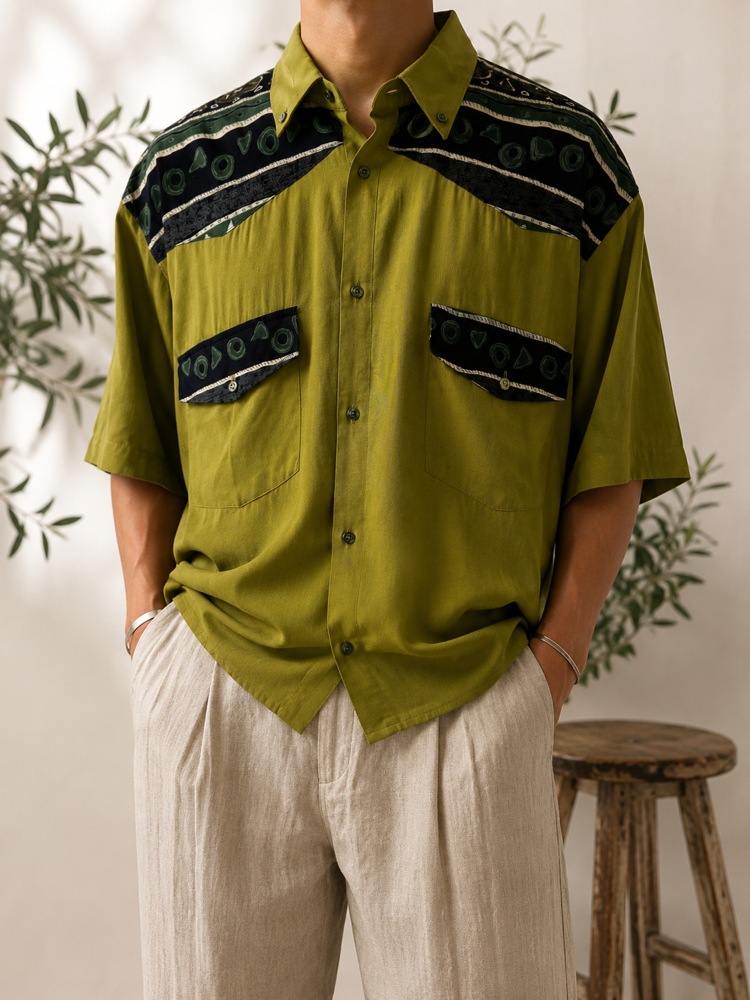 80s/90s Kovboy/Otantik Dökümlü Gömlek