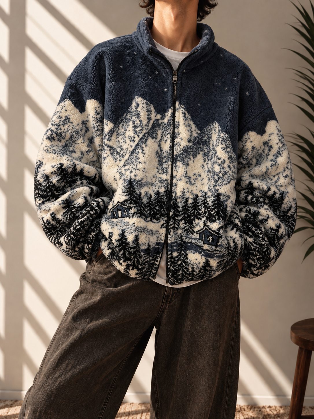 80s/90s Snowy Moutain Polar Ceket