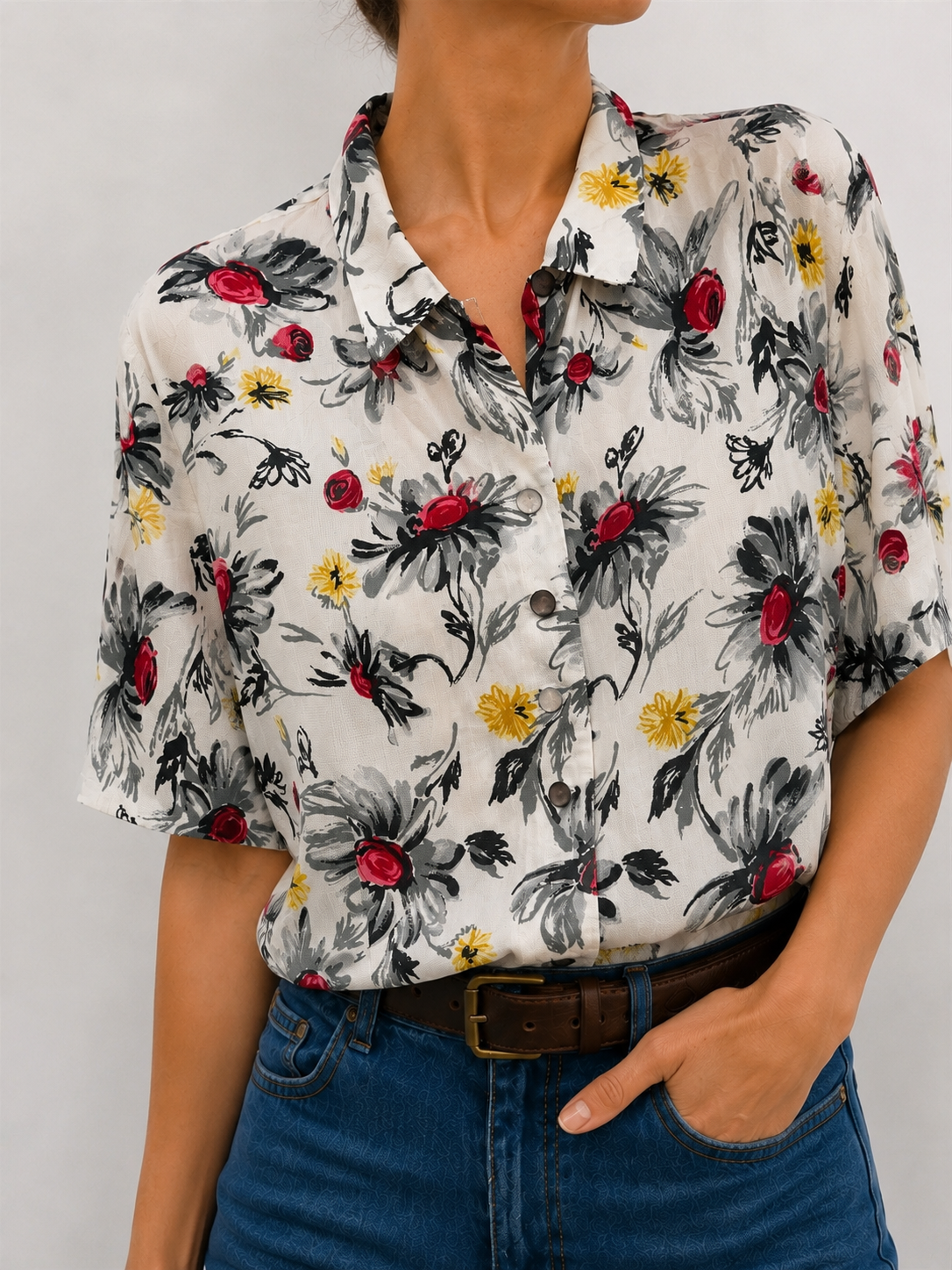 90s Klasik Yaka Casual Gömlek