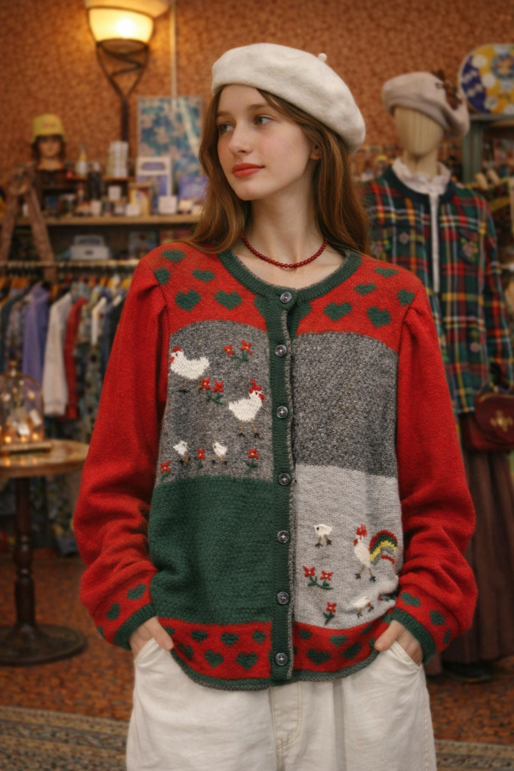 90's Örme Animal Hırka/Ceket