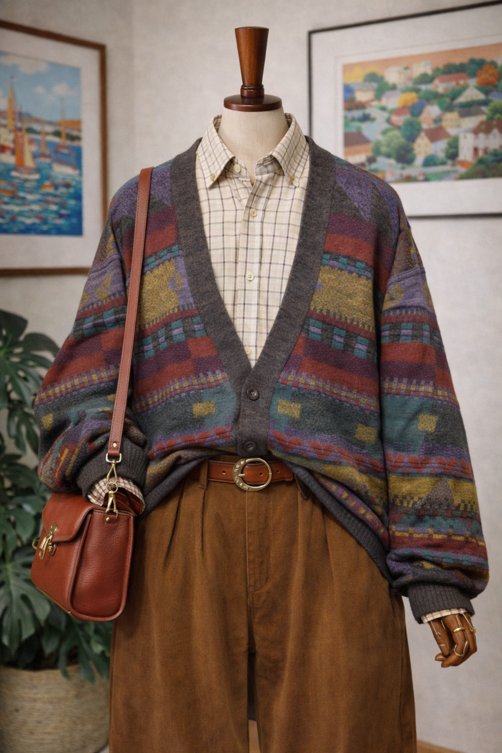 90's Oversize Etnik Hırka