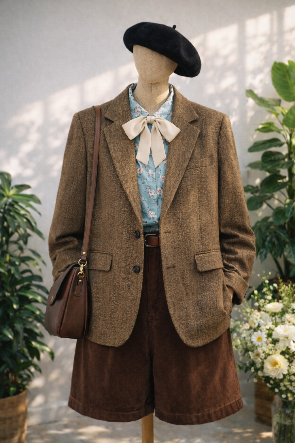 90's Plaid Tweed Blazer Ceket