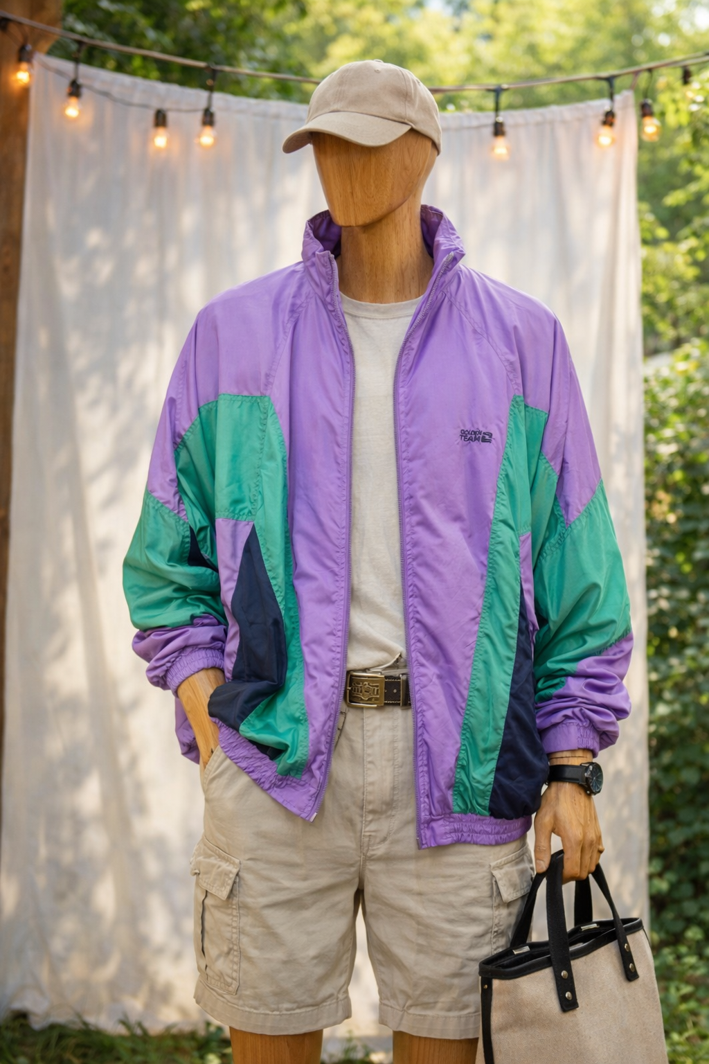 90's Shiny Purple Bomber Ceket