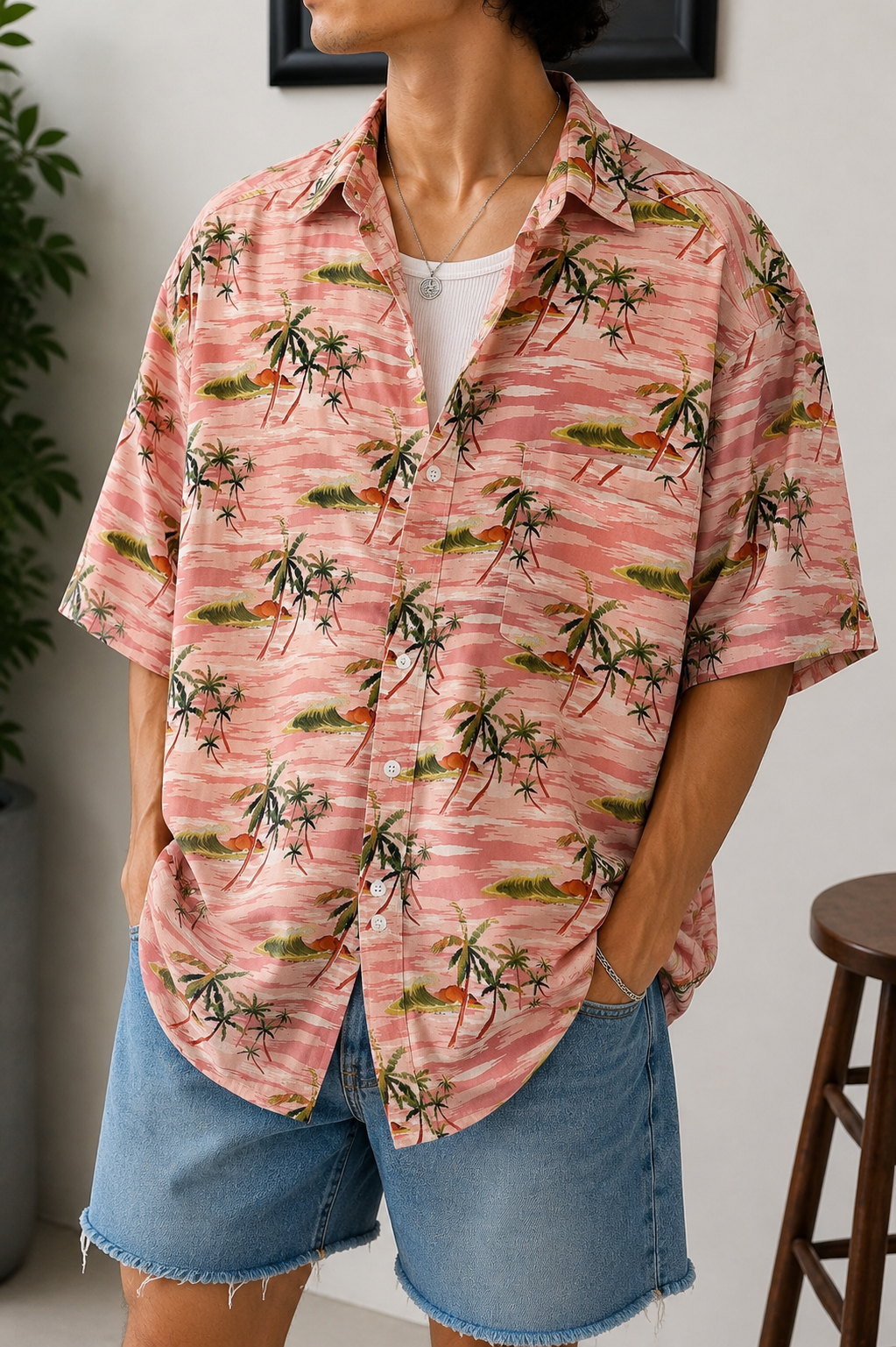 90s Tropikal Hawaii Gömlek