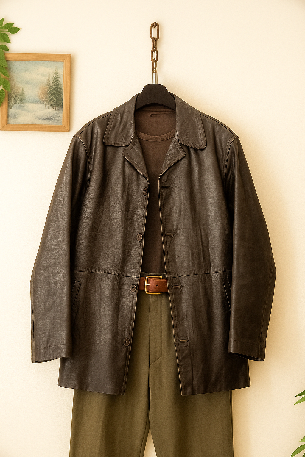 Acı Kahve Blazer Deri Ceket