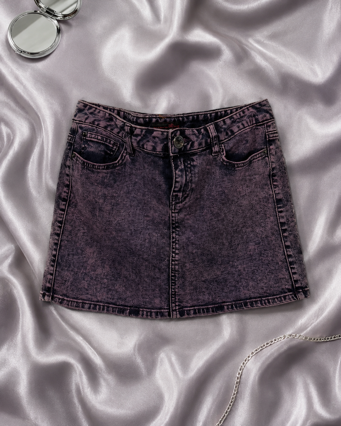 Acid Wash Denim Mini Etek
