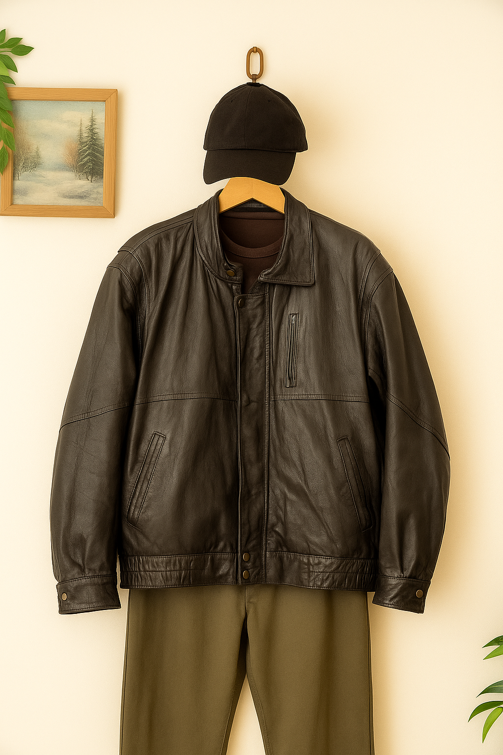 American Bomber Black Deri Ceket