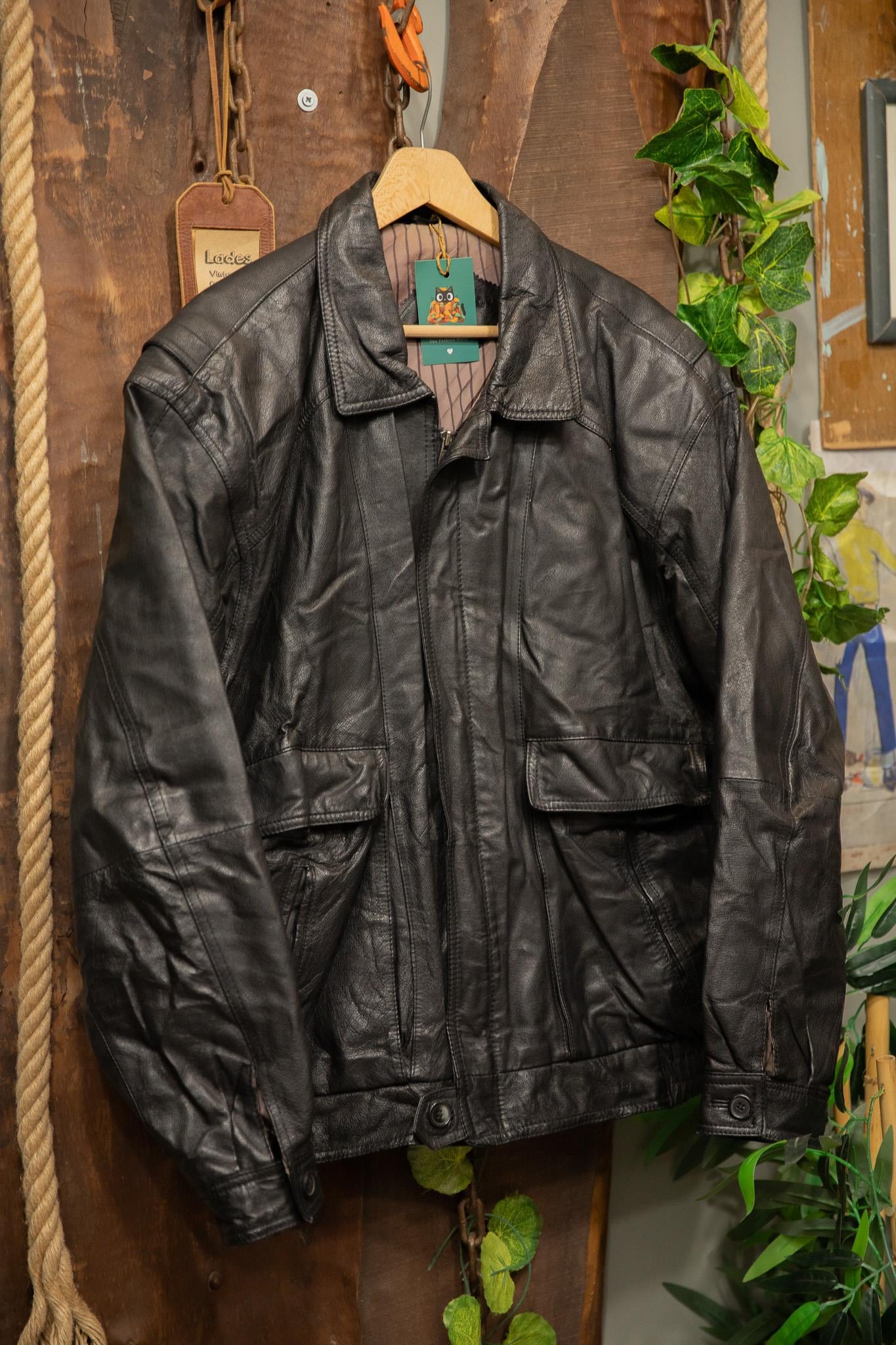 American Oversize Bomber Deri Ceket