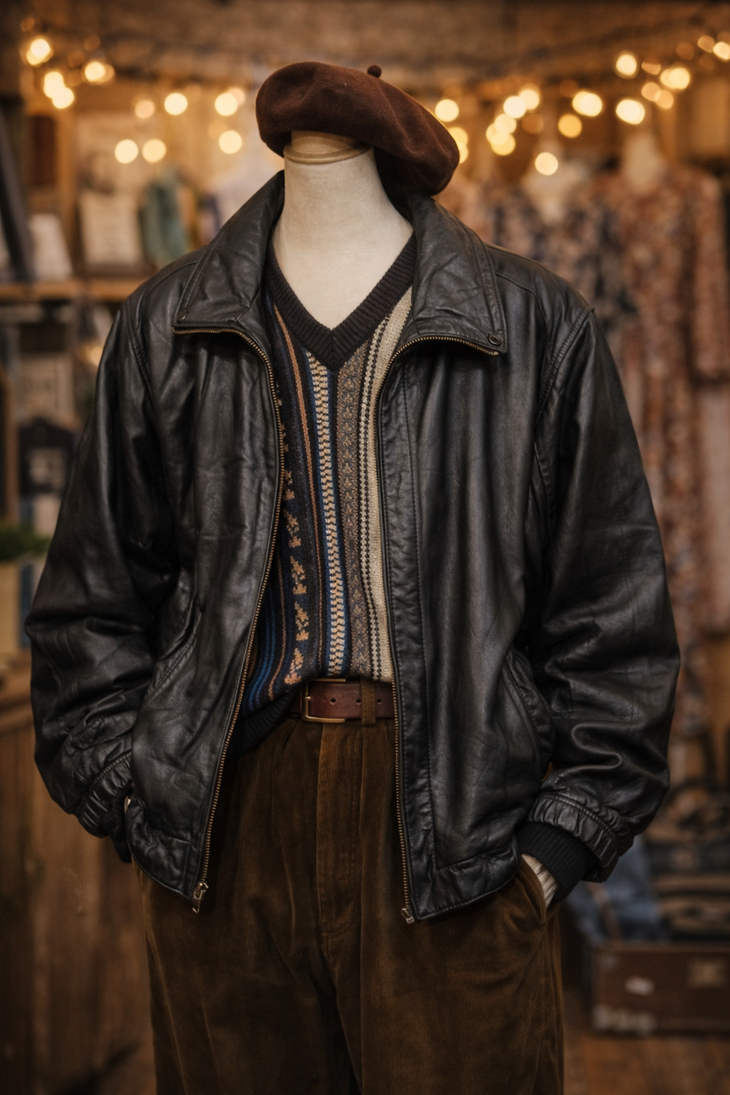 American Oversize Bomber Deri Ceket
