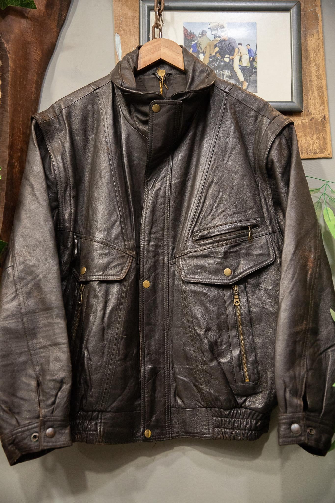 American Oversize Bomber Deri Ceket