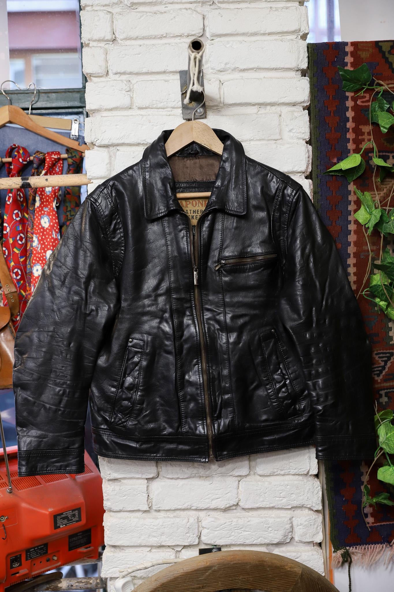 Americana Eskitme Biker Deri Ceket