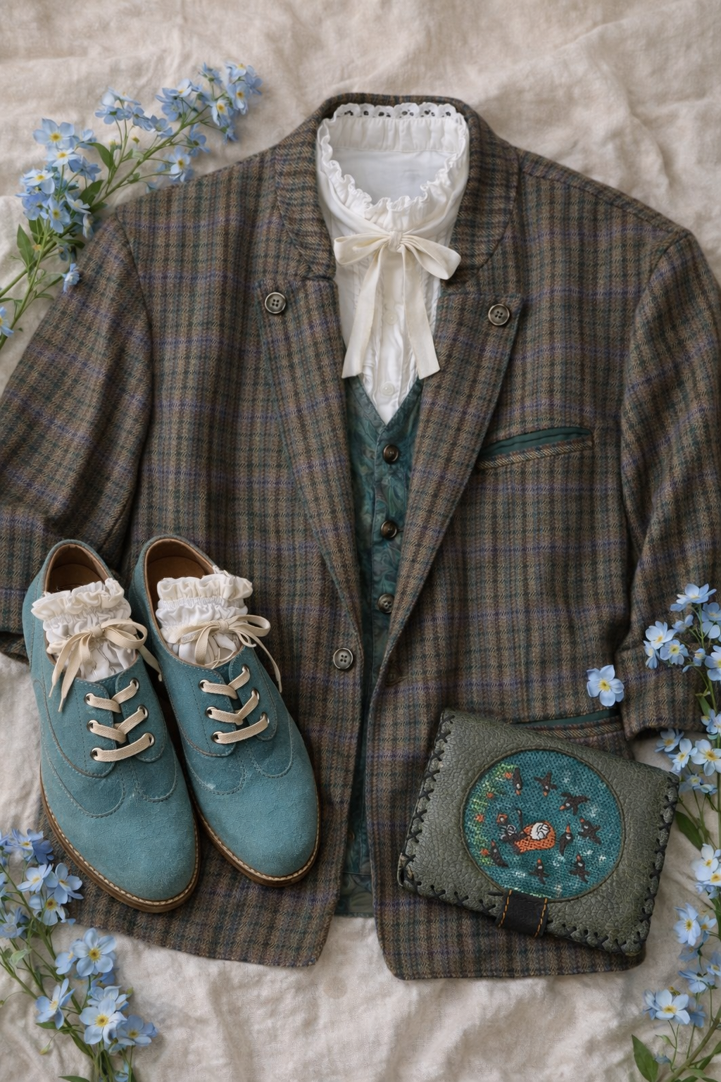 Austrian Bavyera Ekose Wool Ceket