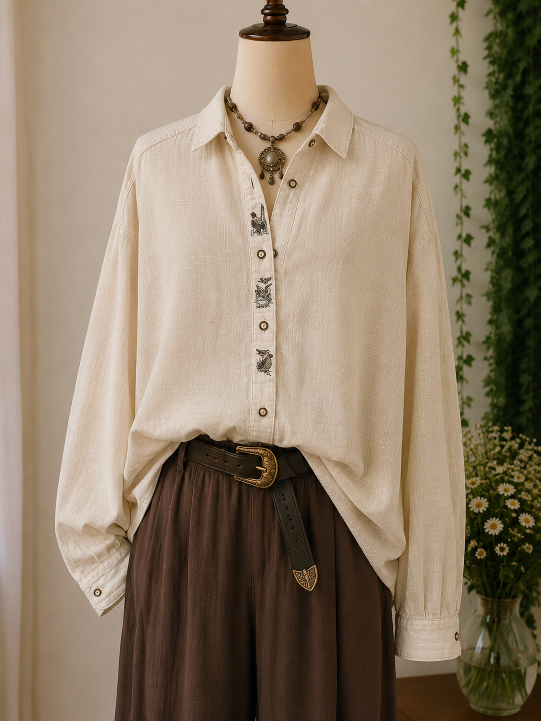 Austrian Bavyera Nakışlı Gömlek