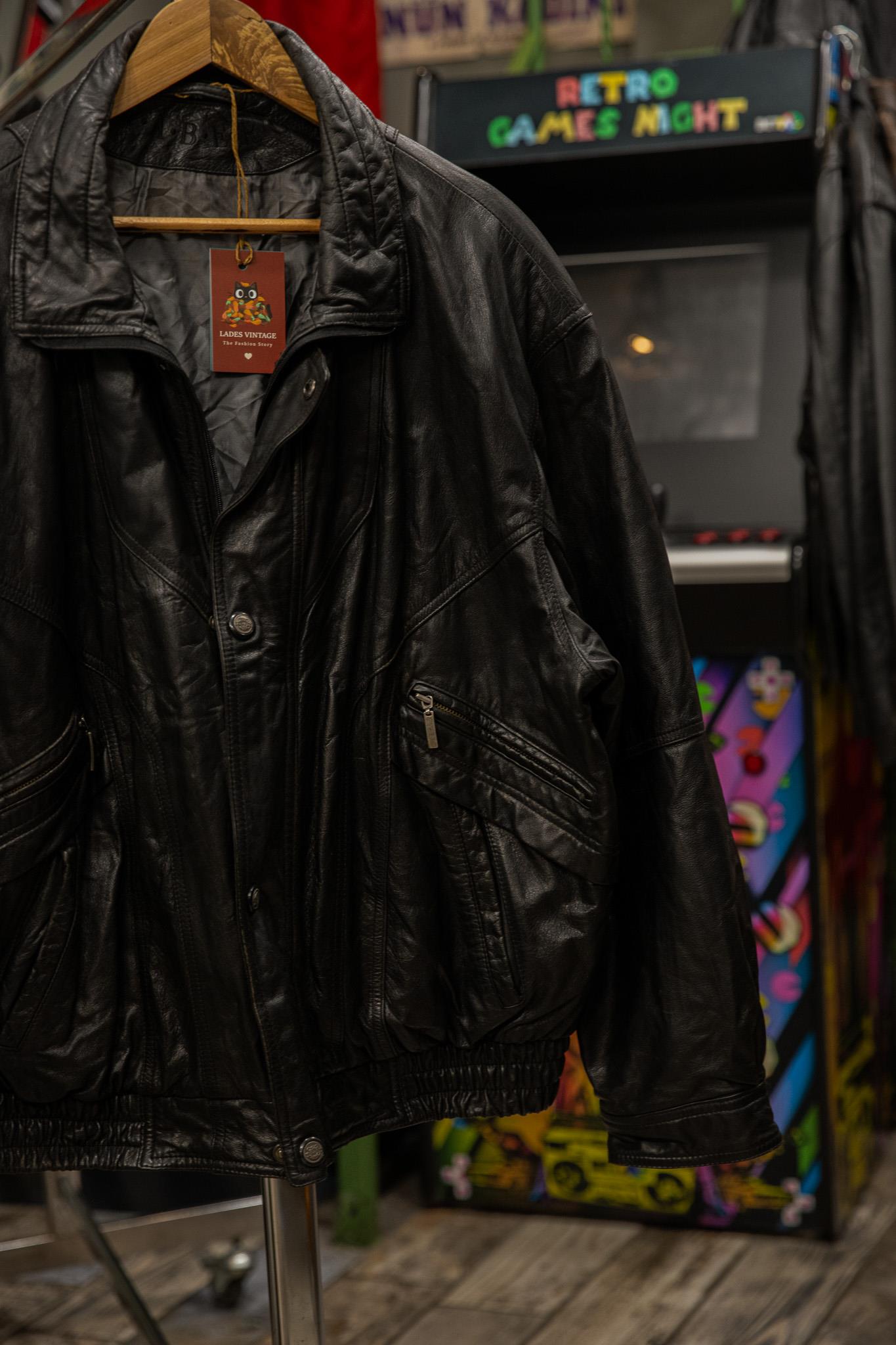 Black Bomber Model Unisex Deri Ceket