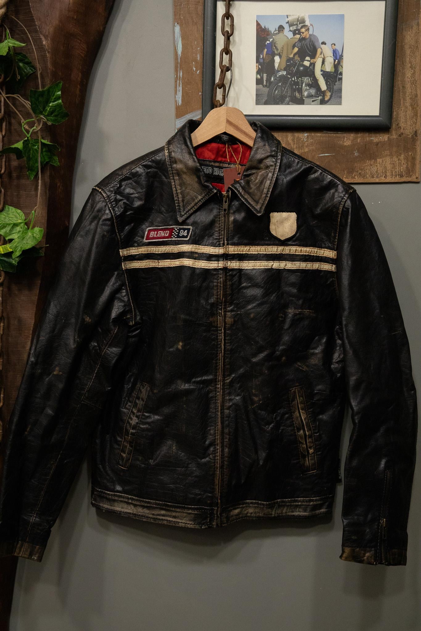 BLEND 94 Eskitme American Biker Deri Ceket