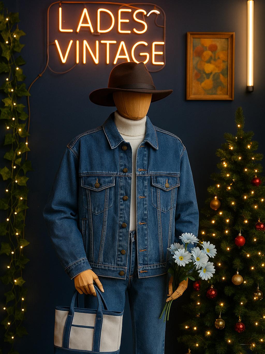 Blue Loose Fit Denim Ceket