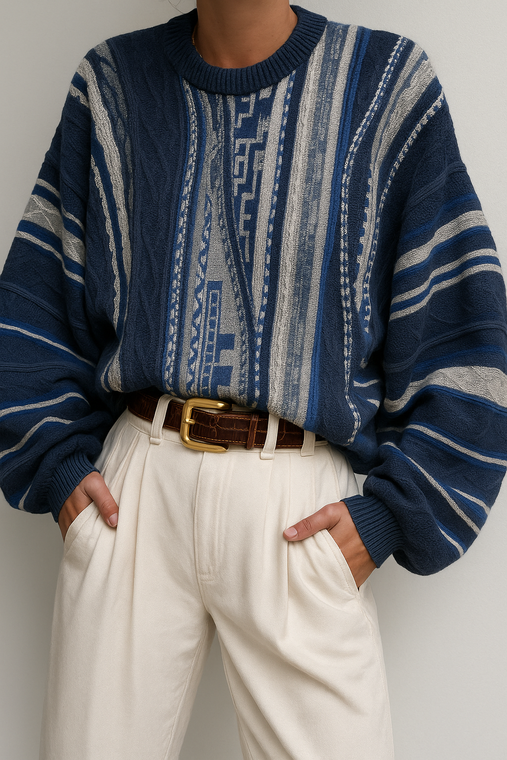 Bold Blue Waves 90s Kazak