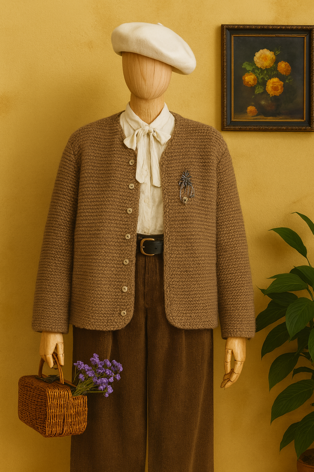 Brown Austrian Wool Ceket-Hırka