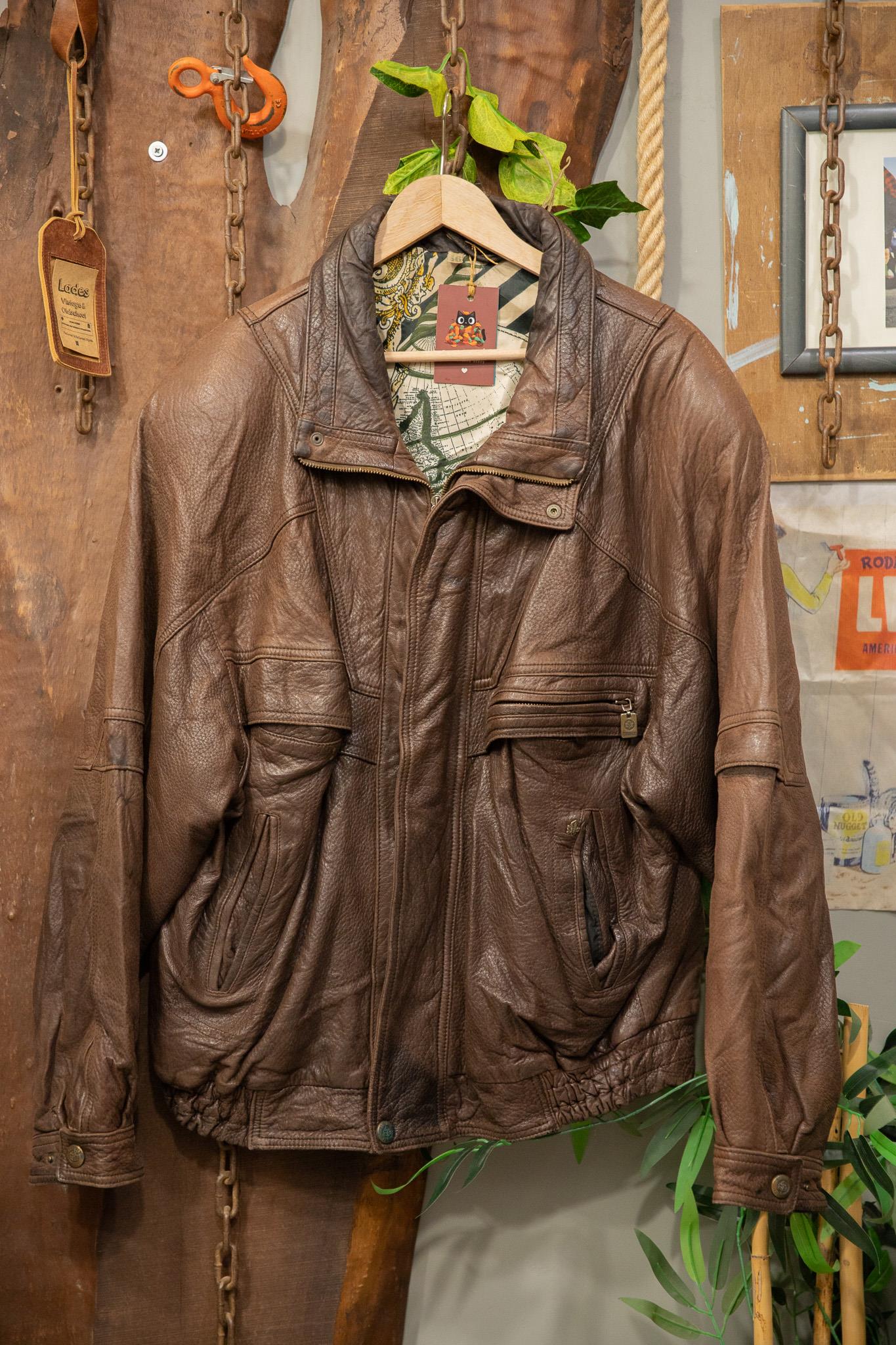 Brown Oversize Deri Ceket