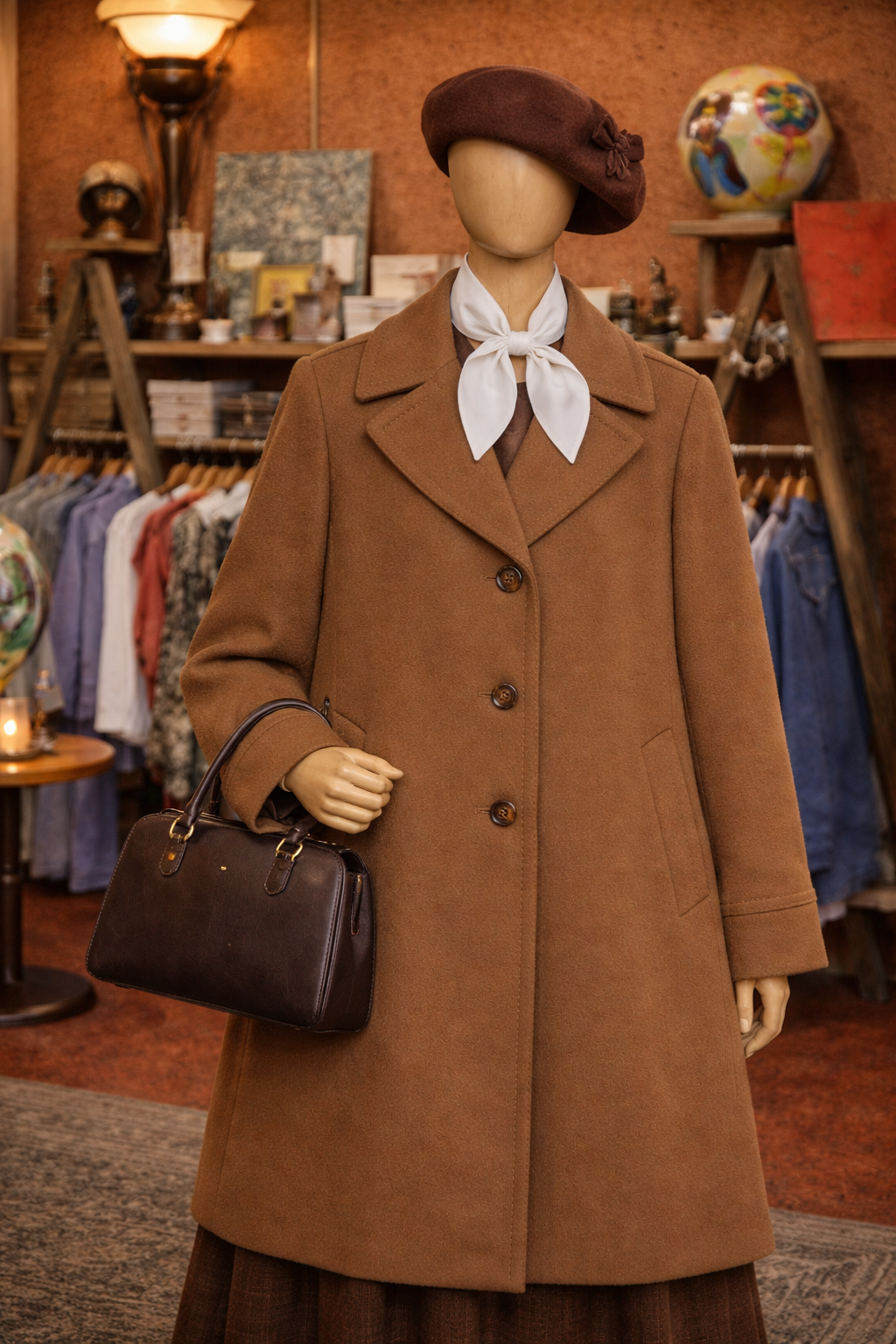 Camel Classic Oversize Kaşe Kaban