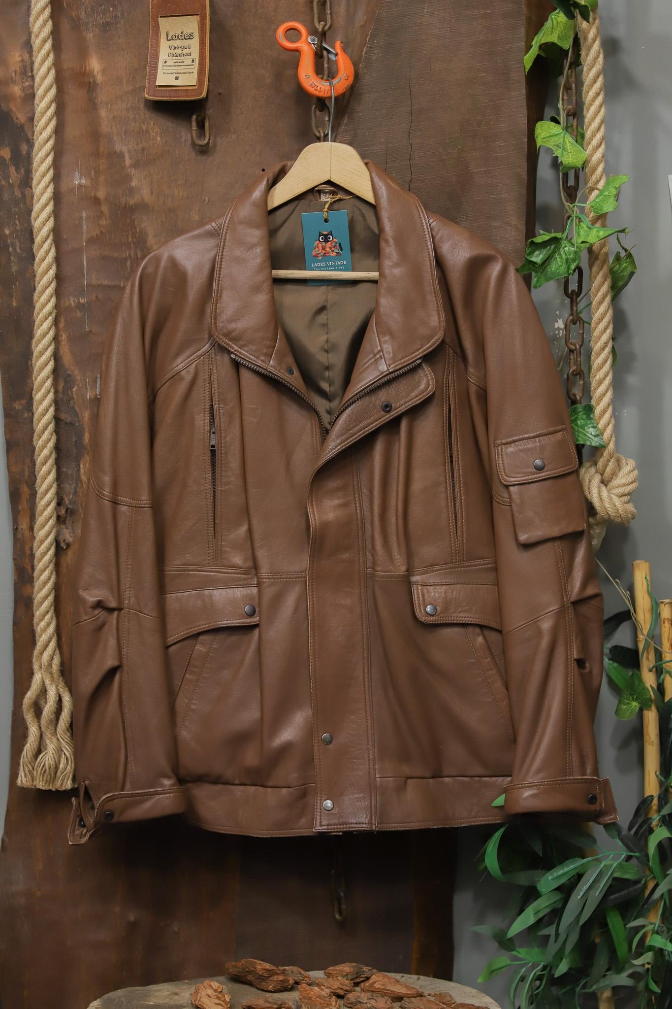 Classic 80's Brown Bomber Deri Ceket