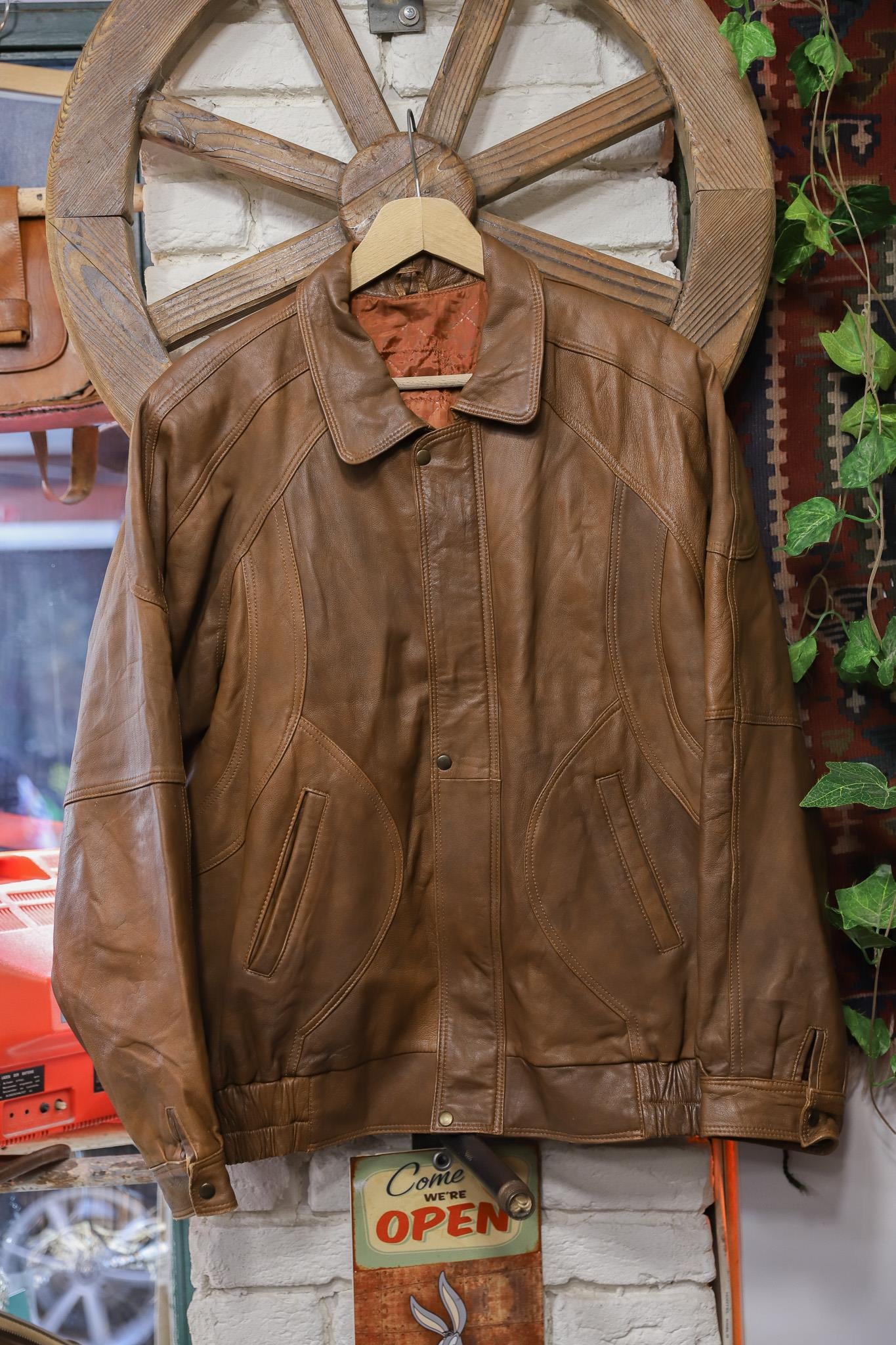 Classic 90's Brown Bomber Deri Ceket