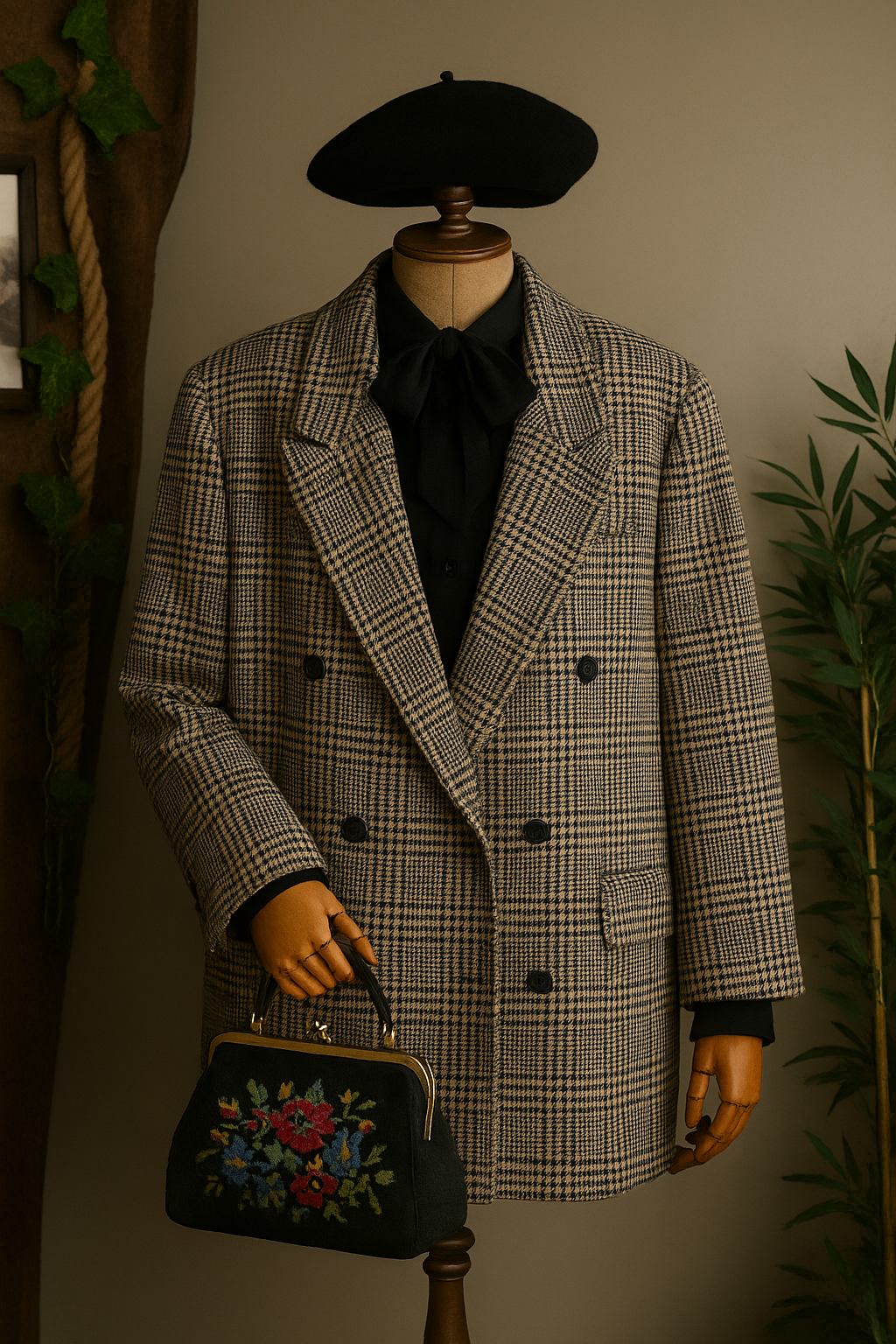 Classic Ekoseli Blazer Ceket