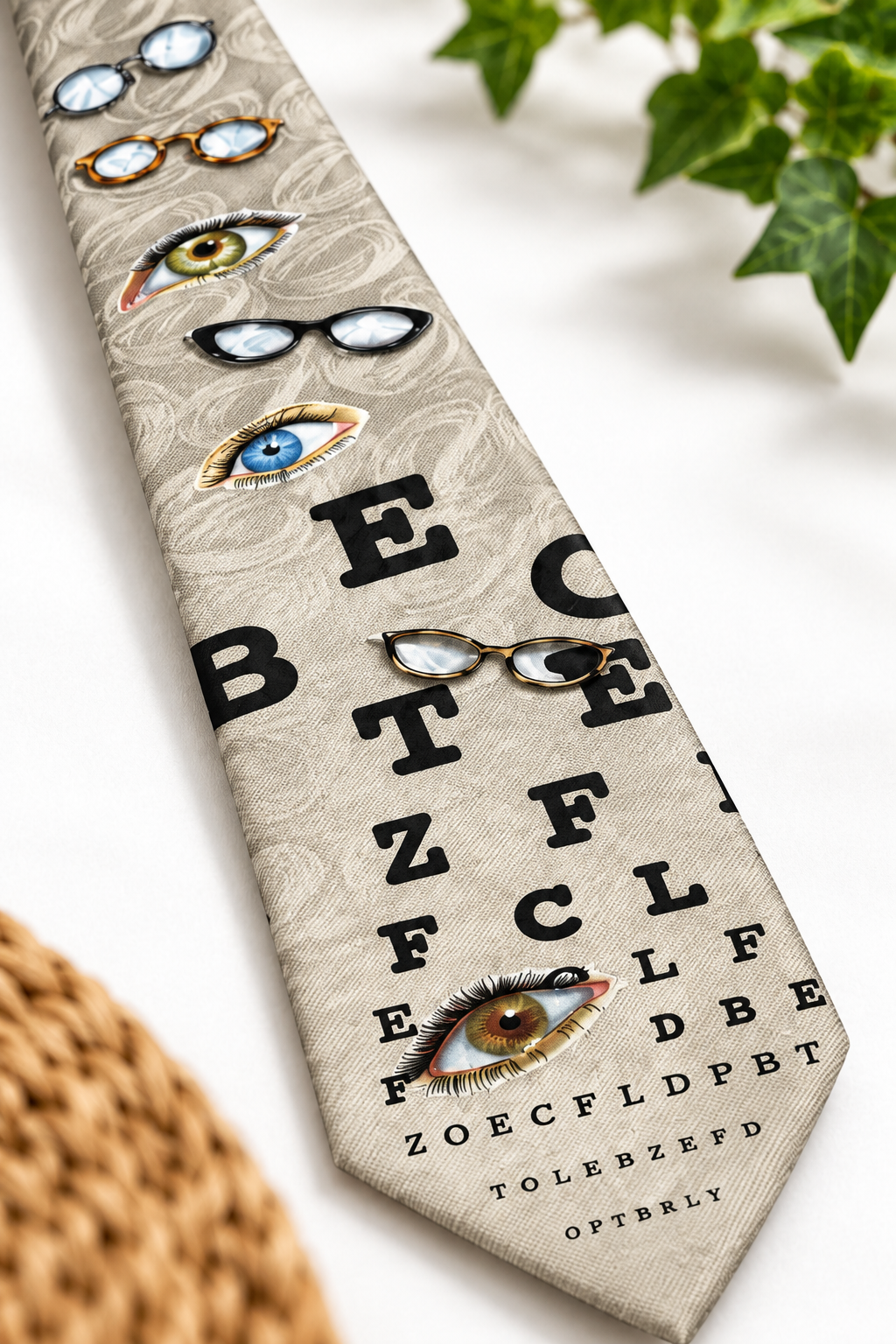 Cream Snellen Eye Kravat