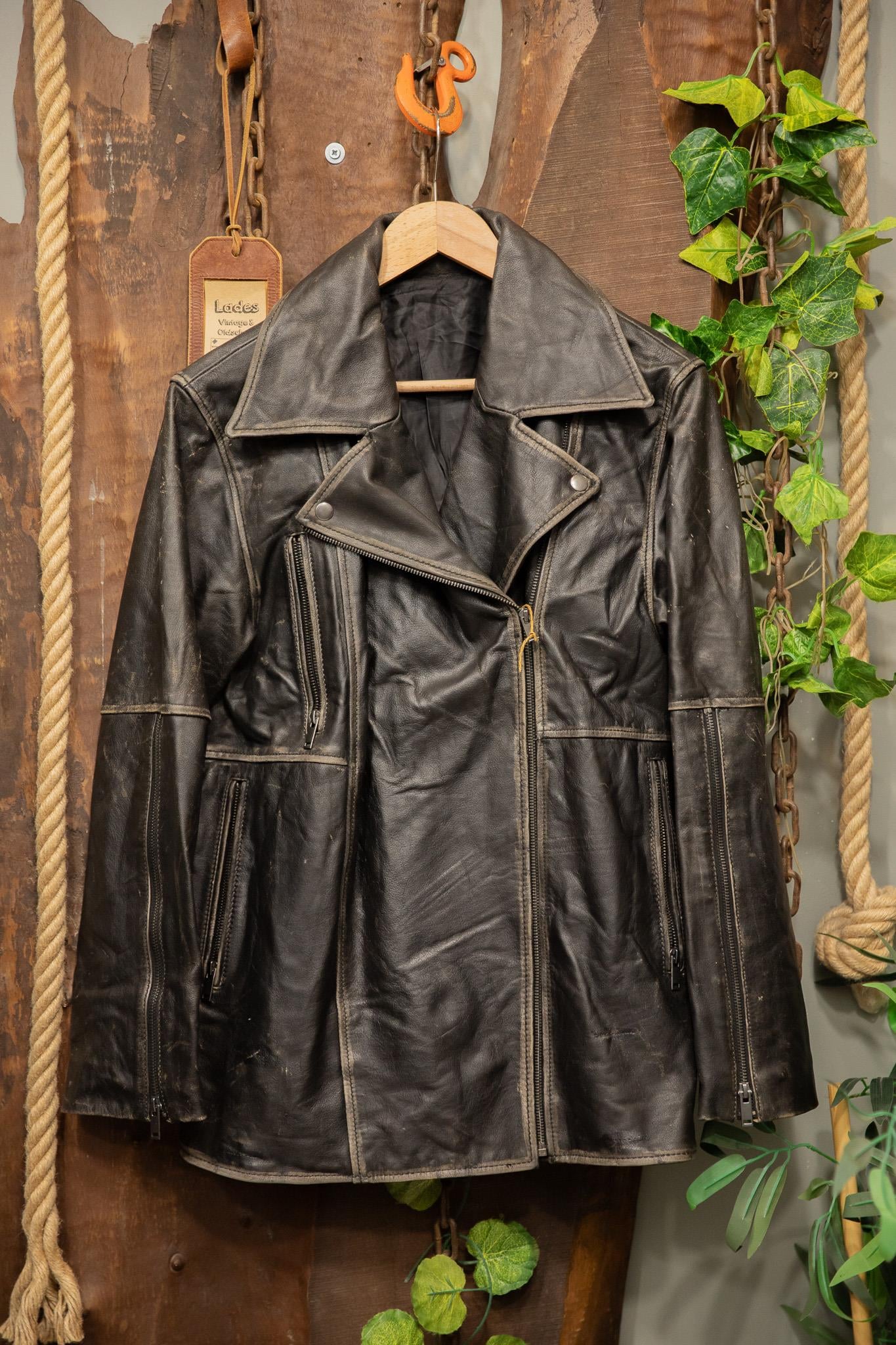 Eskitme American Biker Deri Ceket