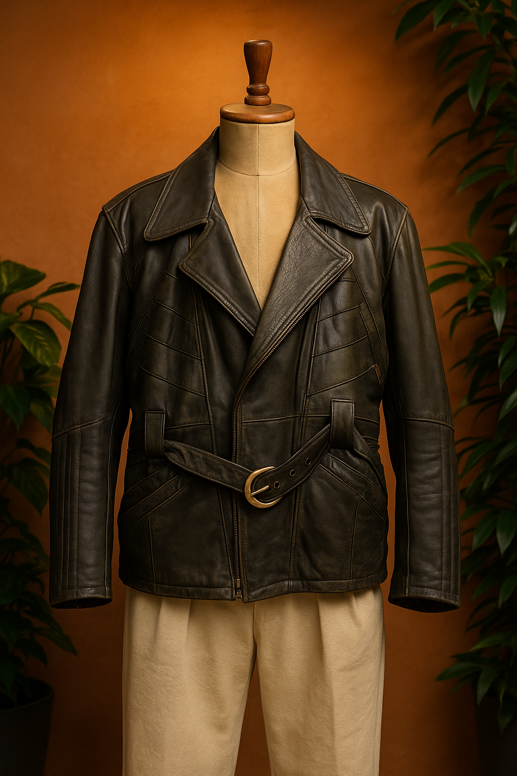 Eskitme Biker American Deri Ceket