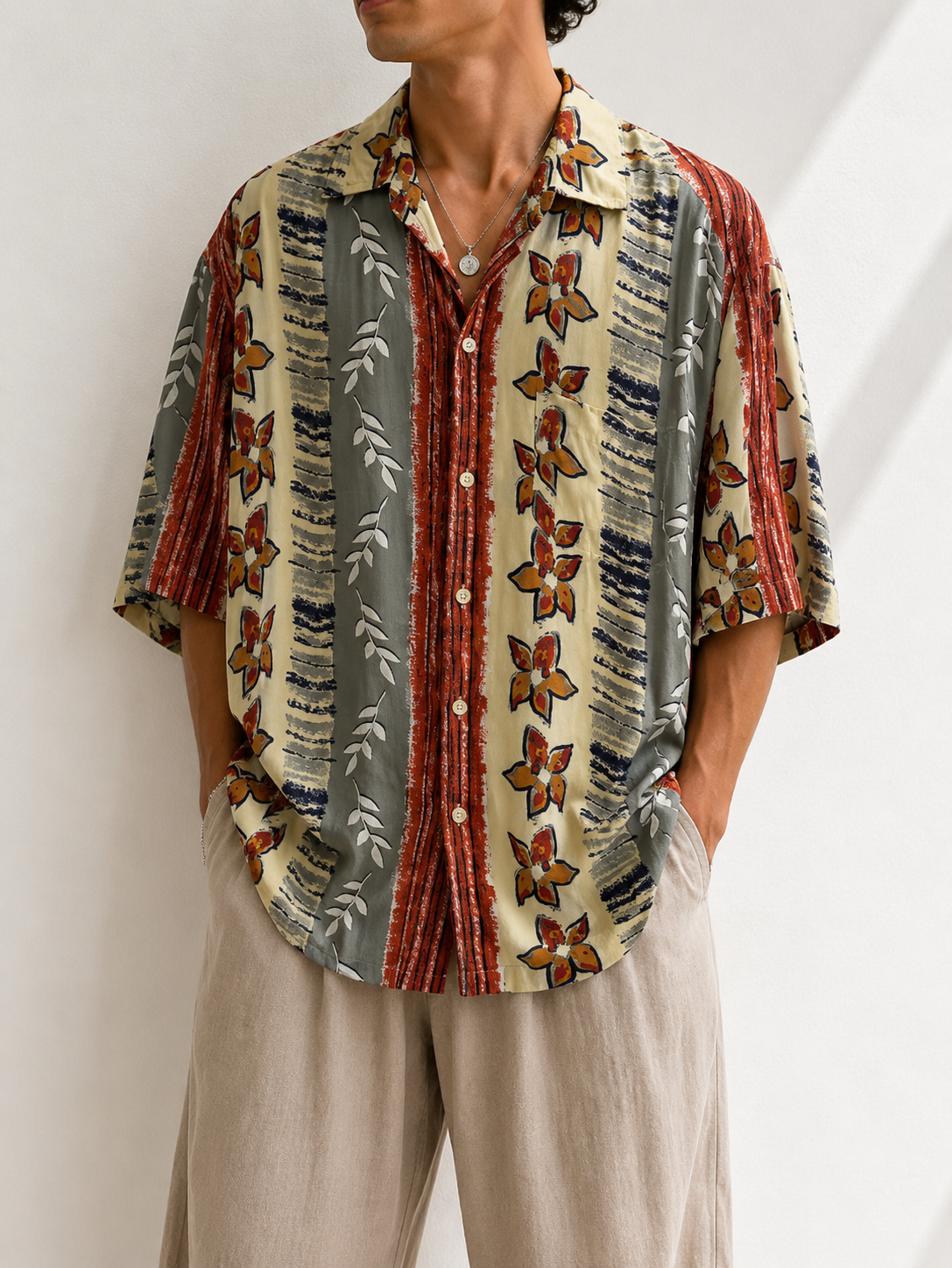 Etnik 1990s Oversize Gömlek